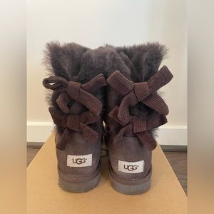 UGG Bailey Bow Curduroy Boot in Chocolate